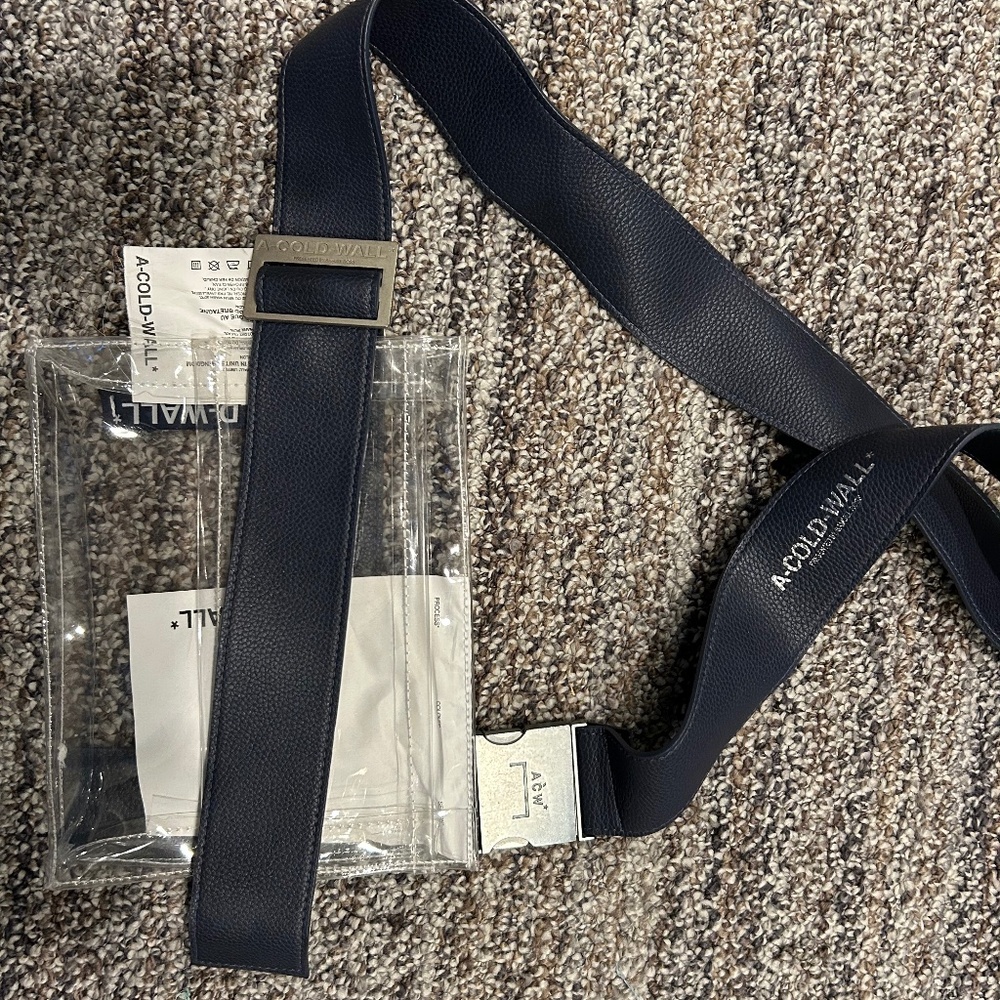 A Cold Wall leather strap see thru cross body bag